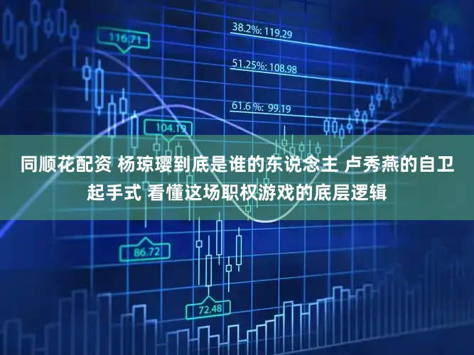 同顺花配资 杨琼璎到底是谁的东说念主 卢秀燕的自卫起手式 看懂这场职权游戏的底层逻辑