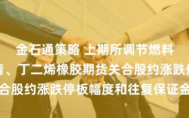 金石通策略 上期所调节燃料油、石油沥青、丁二烯橡胶期货关合股约涨跌停板幅度和往复保证金比例