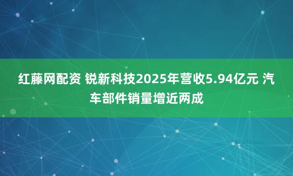 红藤网配资 锐新科技2025年营收5.94亿元 汽车部件销量增近两成