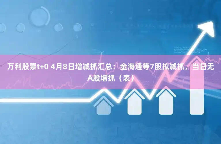 万利股票t+0 4月8日增减抓汇总:金海通等7股拟减抓,当日无A股增抓(表)