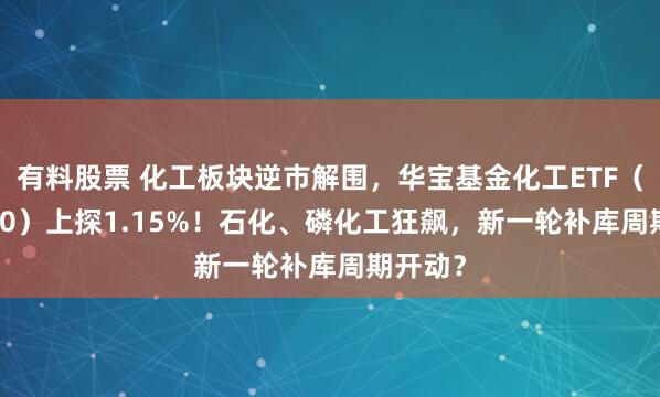 有料股票 化工板块逆市解围，华宝基金化工ETF（516020）上探1.15%！石化、磷化工狂飙，新一轮补库周期开动？